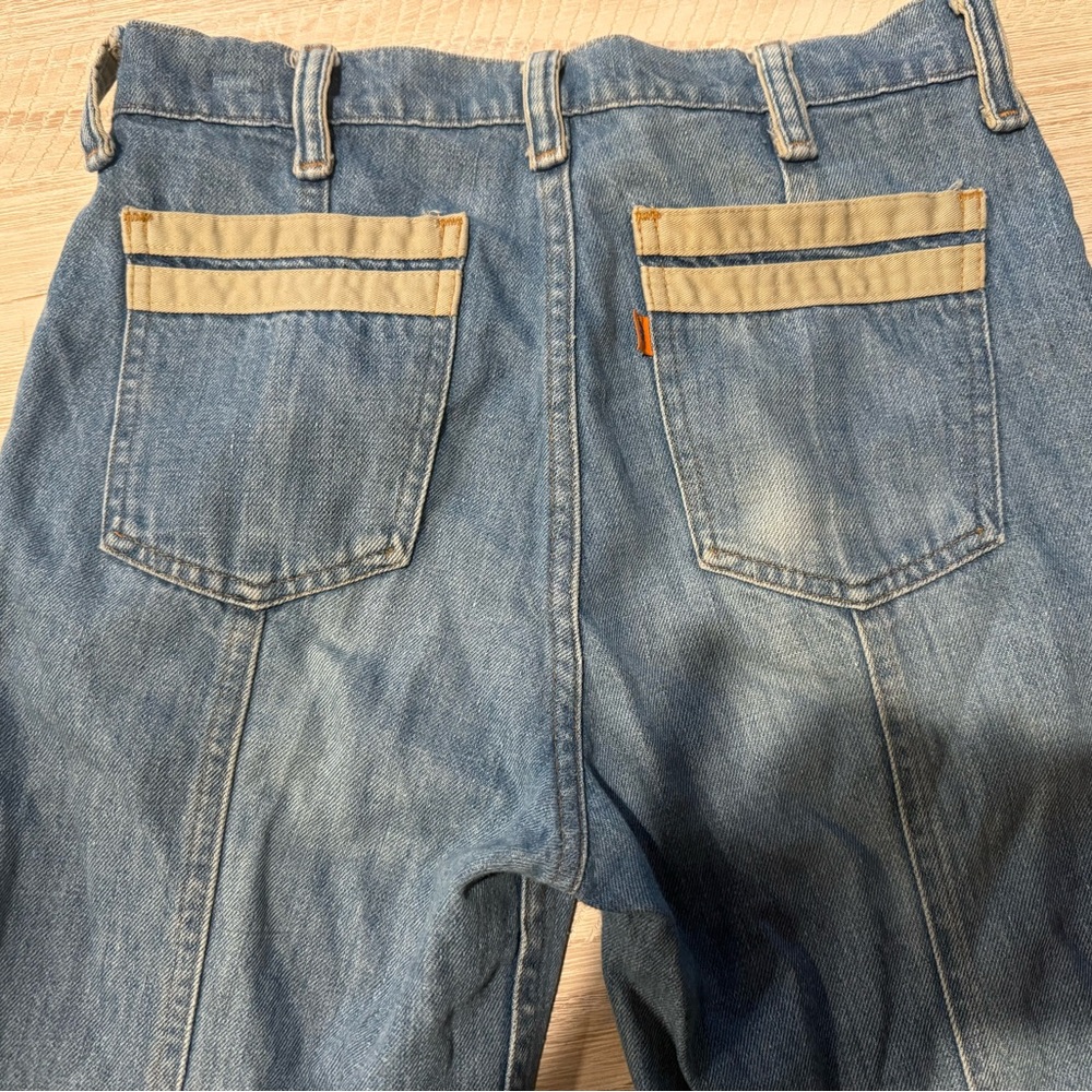 Women's Vintage 70s Levi's bell bottom trouser jeans - Picture 3 of 14